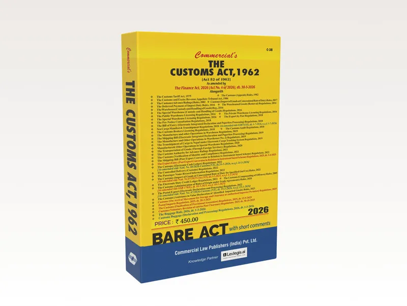 The Customs Act, 1962 As amended by The Finance Act, 2026