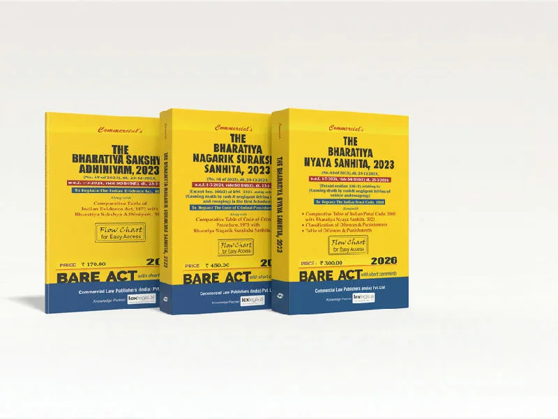 Combo Pack of New Criminal Laws, 2023 (Bharatiya Nyaya Sanhita, Bharatiya Nagarik Suraksha Sanhita & Bharatiya Sakshya Adhiniyam) (2026 Edition)