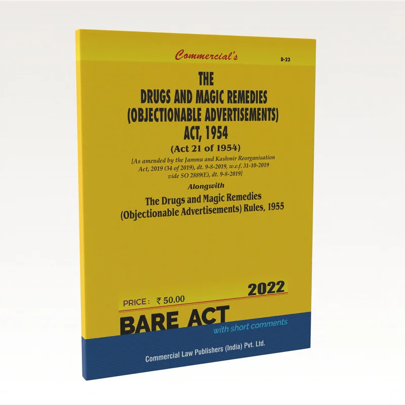 The Drugs & Magic Remedies (Objectionable Advertisements) Act, 1954