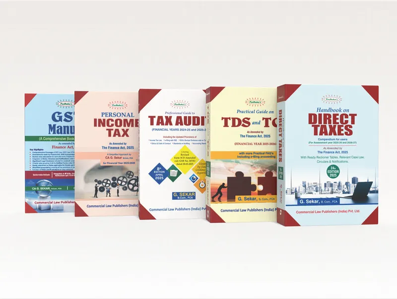 Combo Pack for Professionals – Direct Taxes, Indirect Taxes, GST Manual, TDS & TCS, and Tax Audit