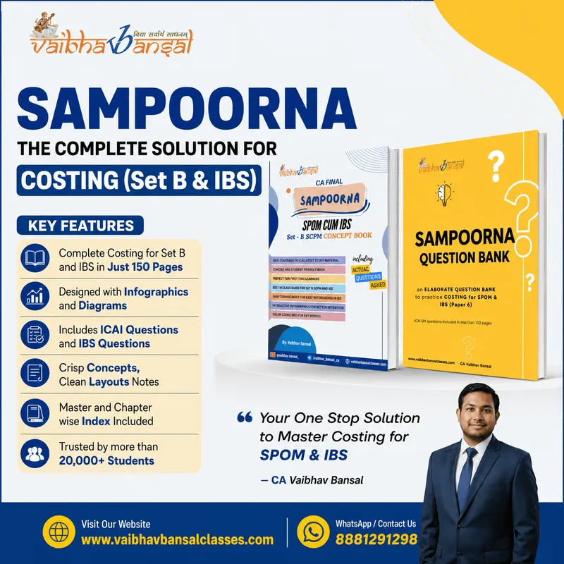 SCPM Set B and IBS Costing Concept Book and QB | CA Final SPOM – Sampoorna