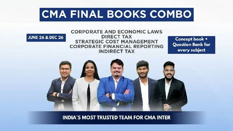 CMA Final SCM DT IDT CFR Law Books Set Combo By Ekatvam Academy