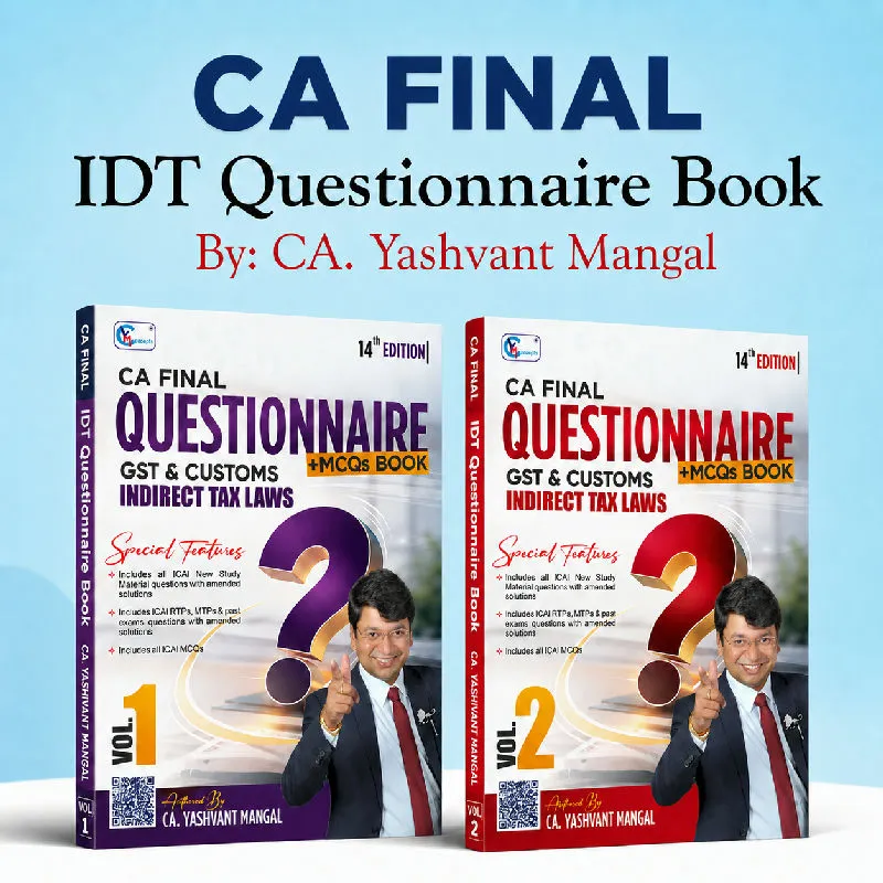 Questionnaire + MCQs Book 14th Revised Edition By CA Yashvant Mangal For May 27 &  Onwards