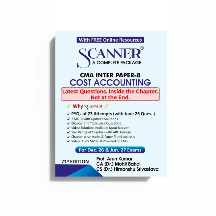CMA Inter Paper - 8 Cost Accounting For Dec. 26 ,Jun. 27 Exams