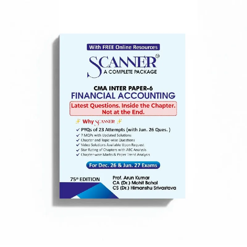 CMA Inter Paper - 6 Financial Accounting For Dec. 26 & Jun. 27 Exams