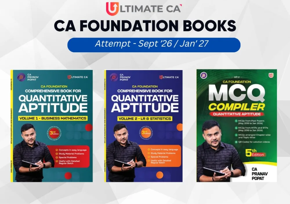 Combo 3 Books | Quantitative Aptitude | VOL 1 Business Mathematics | VOL 2 LR & Statistics | 3. MCQ Compiler | CA Foundation New Syllabus | CA Pranav Popat