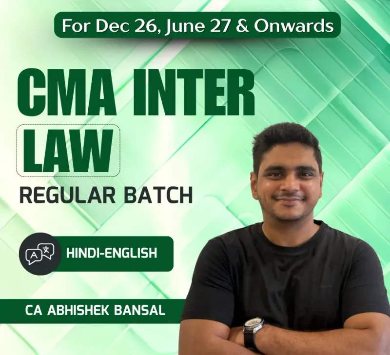 CMA Inter Business Laws And Ethics Regular Batch For Dec 26 June 27 Onwards