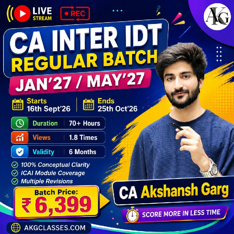 CA Inter Taxation - Goods and Service Tax by CA Akshansh Garg
