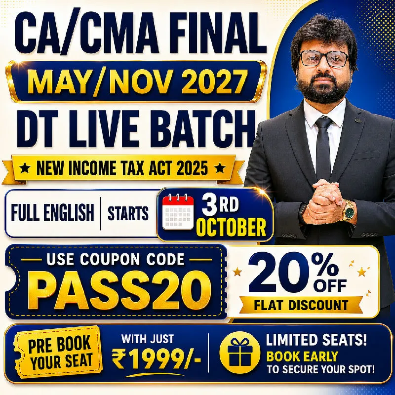 CA Final Direct Tax Laws & International Taxation by CA Aarish Khan