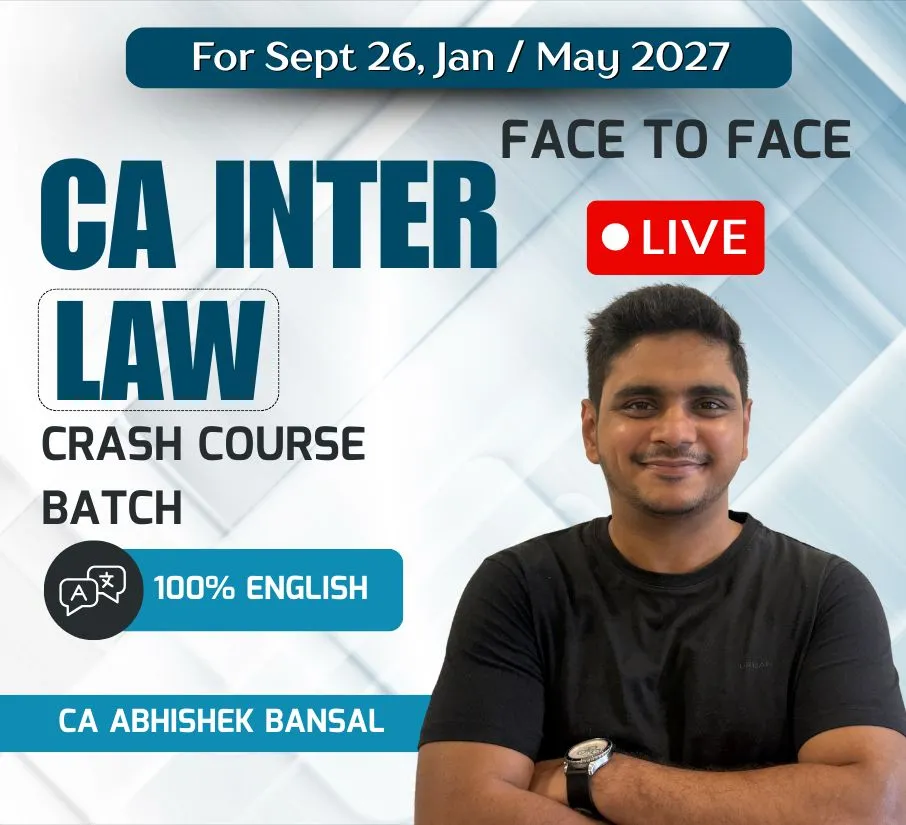 CA Inter Law Crash Course Recorded Batch For Jan 27 May 27 Sept 2027