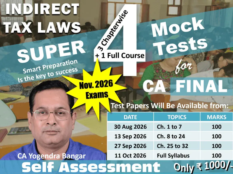 CA Final Indirect Tax Laws by CA Yogendra Bangar