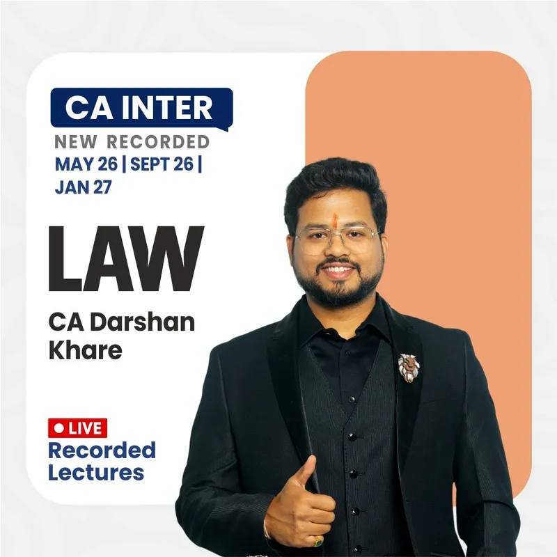 CA Inter Law Live + Recorded Lectures By CA Darshan Khare