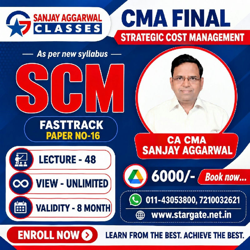 CMA Final Strategic Cost Management by CA CMA Sanjay Aggarwal