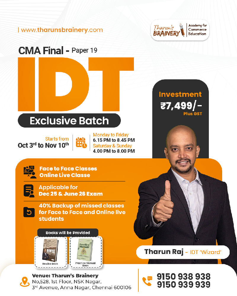CMA Final Indirect Tax Laws-and Practice by CA Tharun Raj