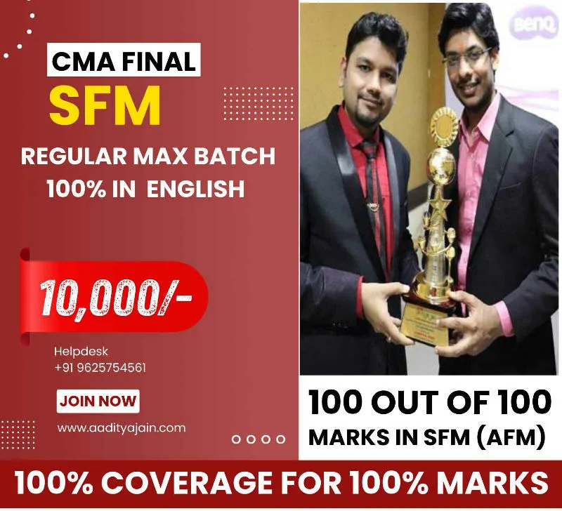 CMA Final Strategic Financial Management by CA Aaditya Jain
