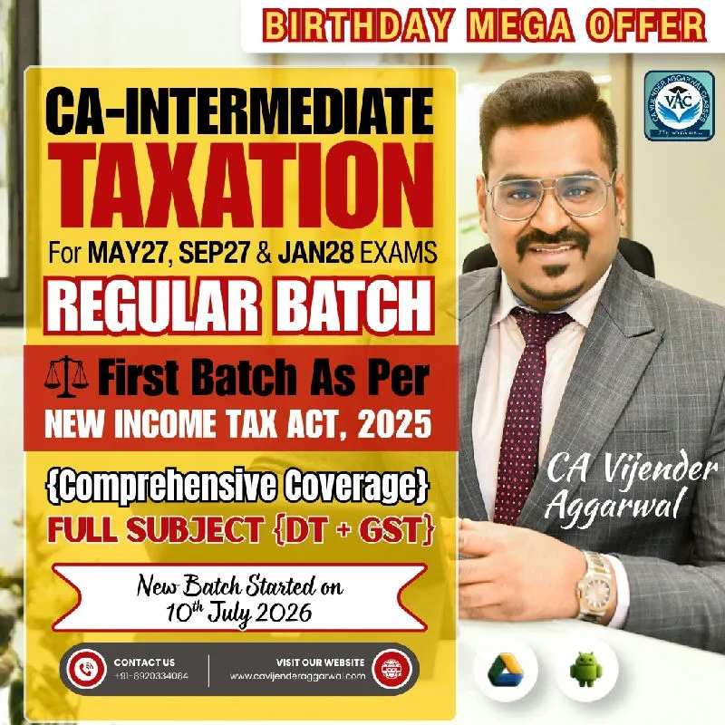 CA Inter Taxation - Income-tax Law by CA Vijender Aggarwal