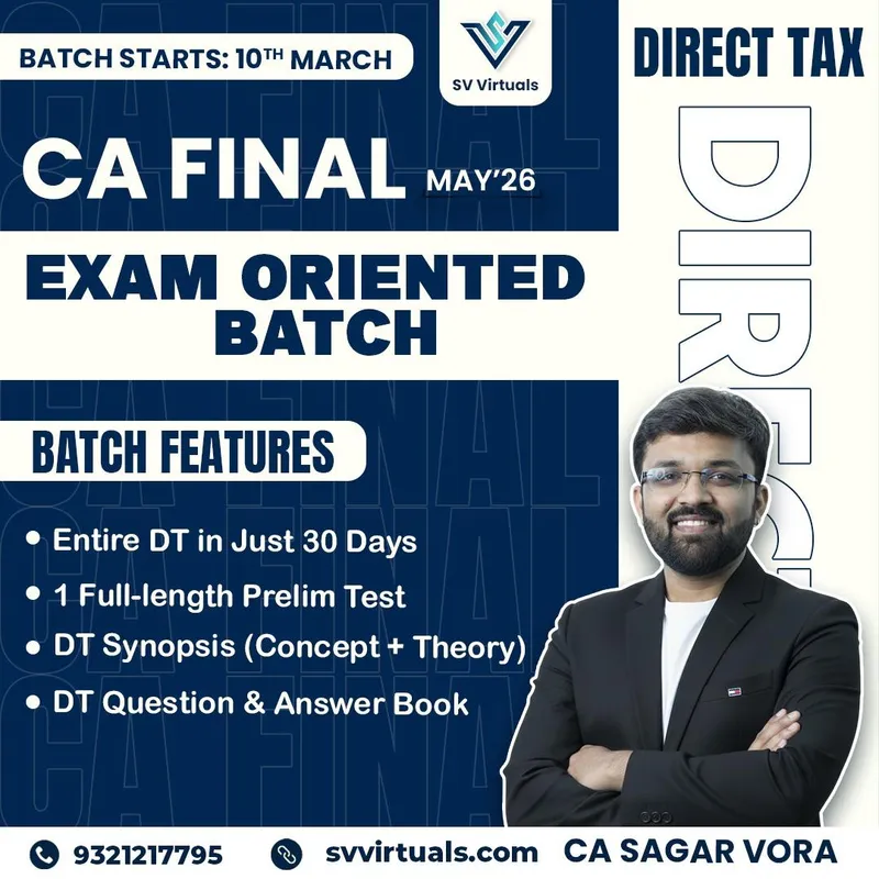 CA Final Direct Tax Exam Oriented Comprehensive Batch