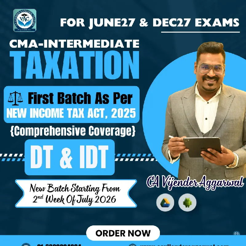 CMA Inter Direct and Indirect Taxation by CA Vijender Aggarwal
