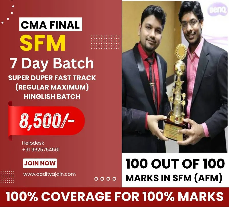 CMA Final Strategic Financial Management by CA Aaditya Jain