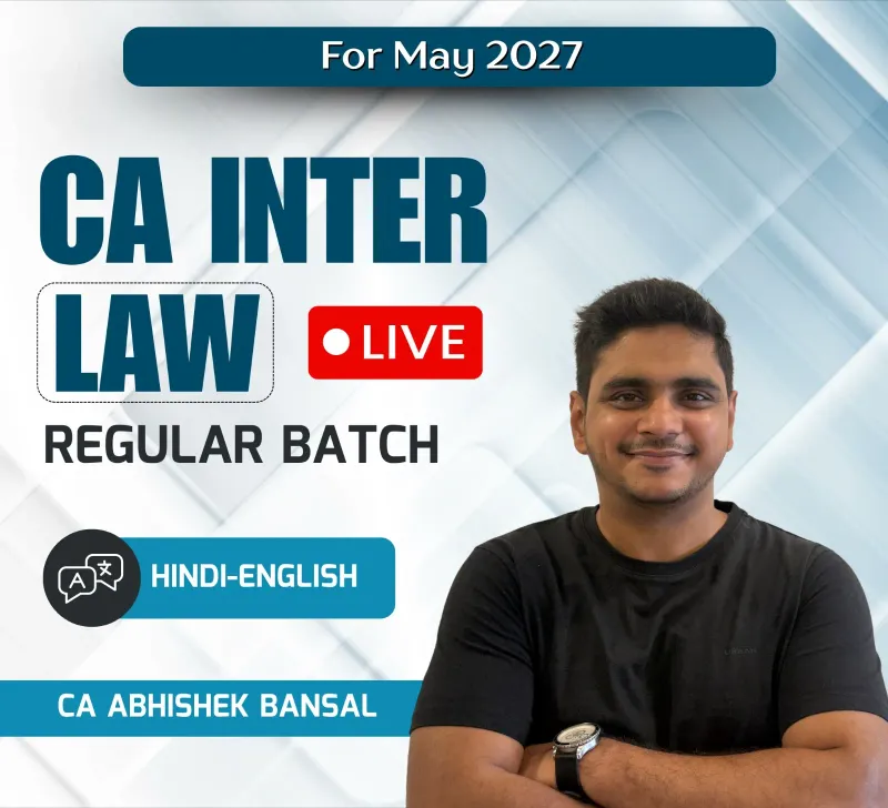 CA Inter Law Hindi English Regular Live Recorded Batch For May 27