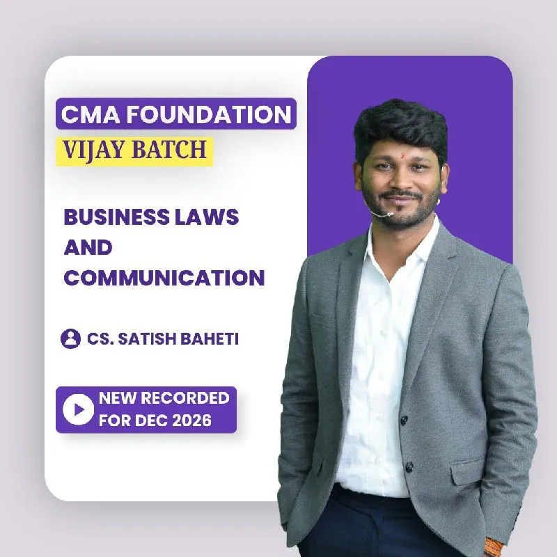 CMA Foundation Law Vijay Batch By CS Satish Baheti