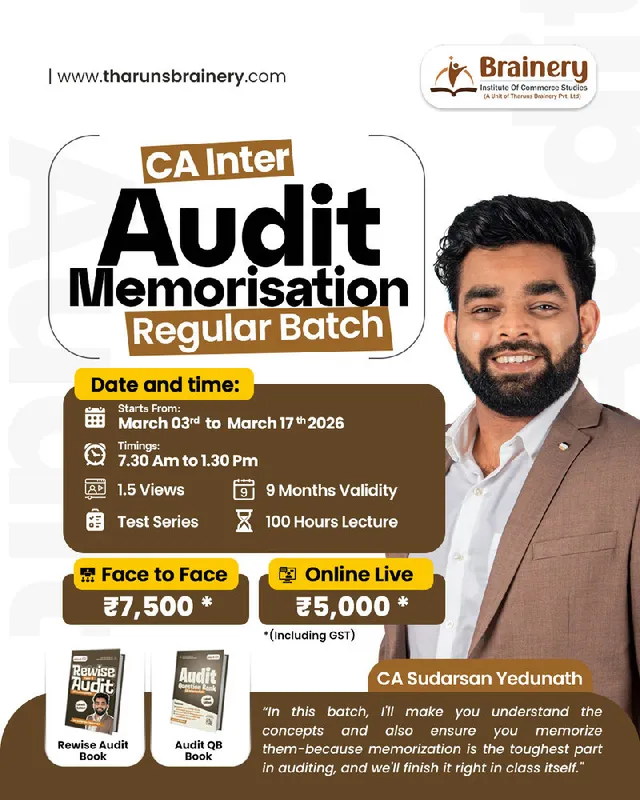 CA Inter – Audit Memorisation Regular Batch