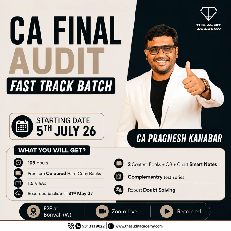 CA Final Audit Fastrack Hinglish F2F+ Zoom+Rec
