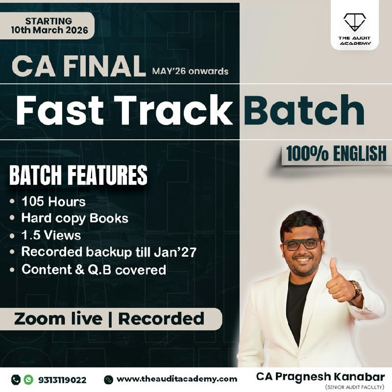 CA Final Audit Fast Track 100% English Zoom live+Rec