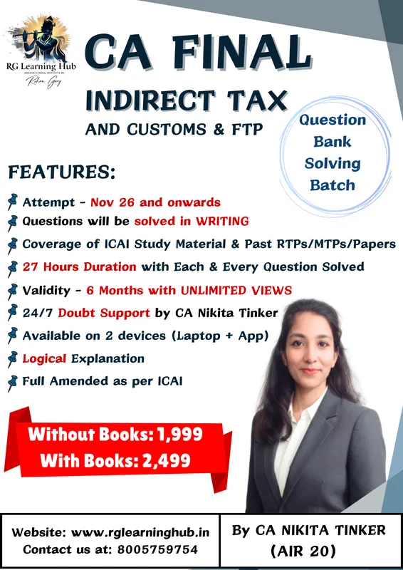 CA Final Indirect Tax Laws by CA Rohan Garg