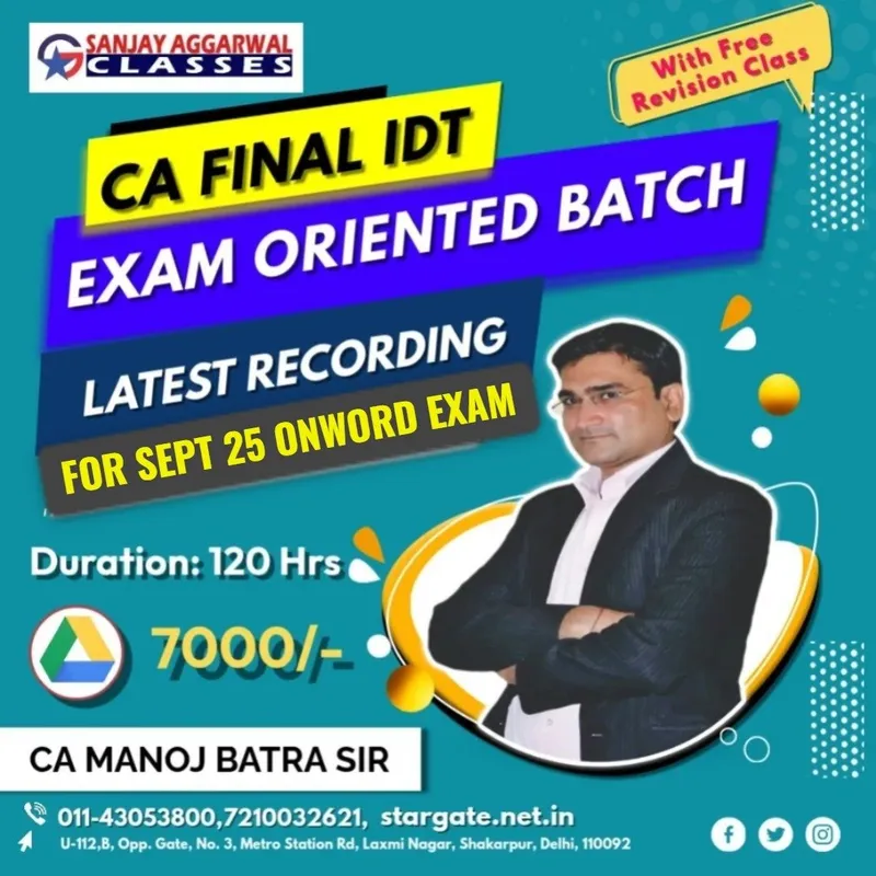 CA Final Indirect Tax Laws by CA Manoj Batra