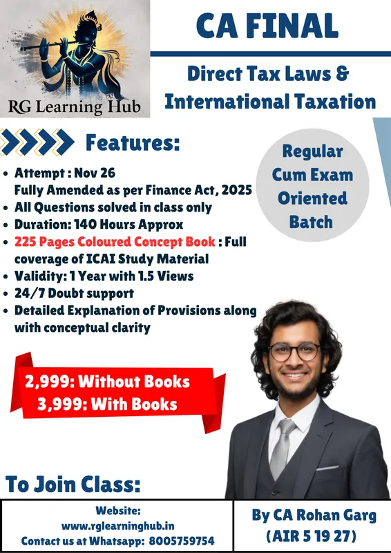 CA Final Direct Tax Laws & International Taxation by CA Rohan Garg