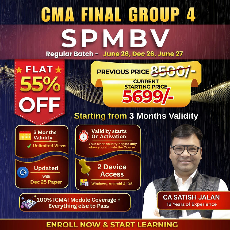 CMA Final Strategic Performance Management and Business Valuation by CA Satish Jalan