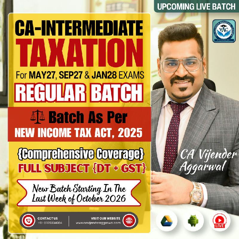 CA Inter Taxation by CA Vijender Aggarwal