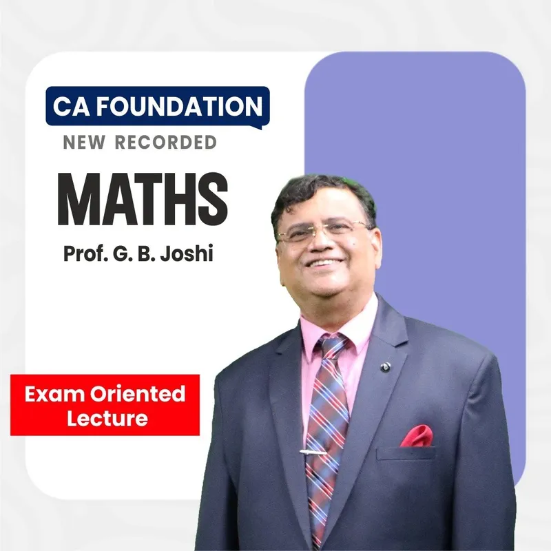 CA Foundation Math EOB Lectures By Prof GB Joshi Sir