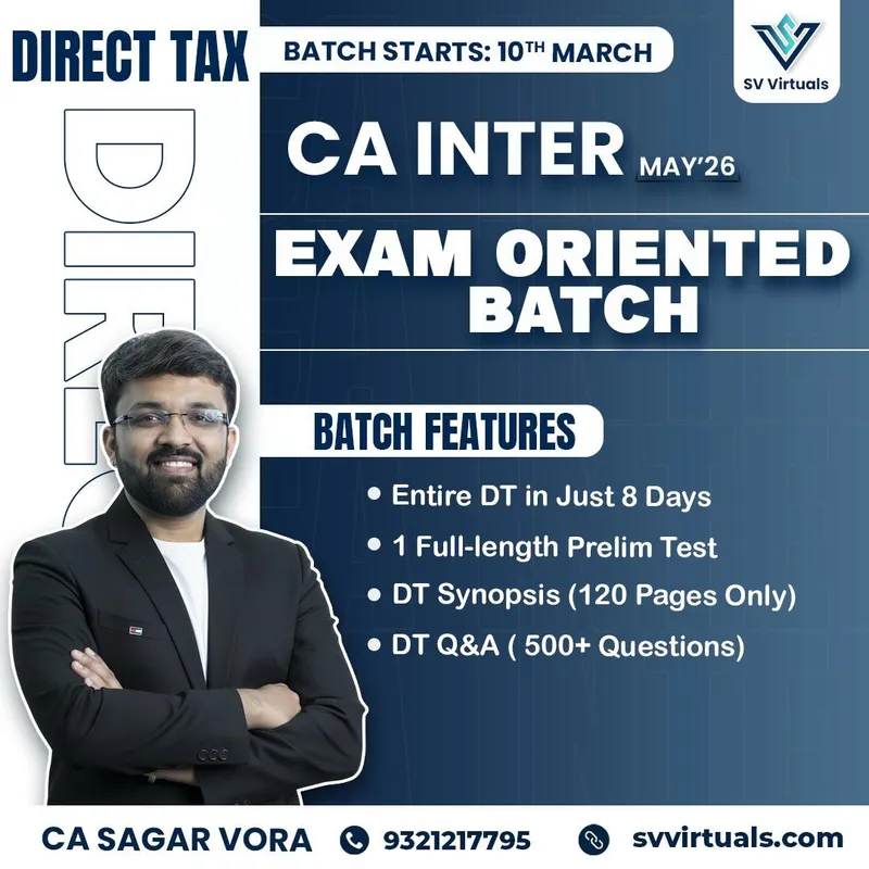CA Inter Direct Tax Exam Oriented Fast-Track Batch