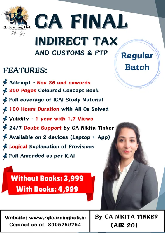 CA Final Indirect Tax Laws by CA Rohan Garg