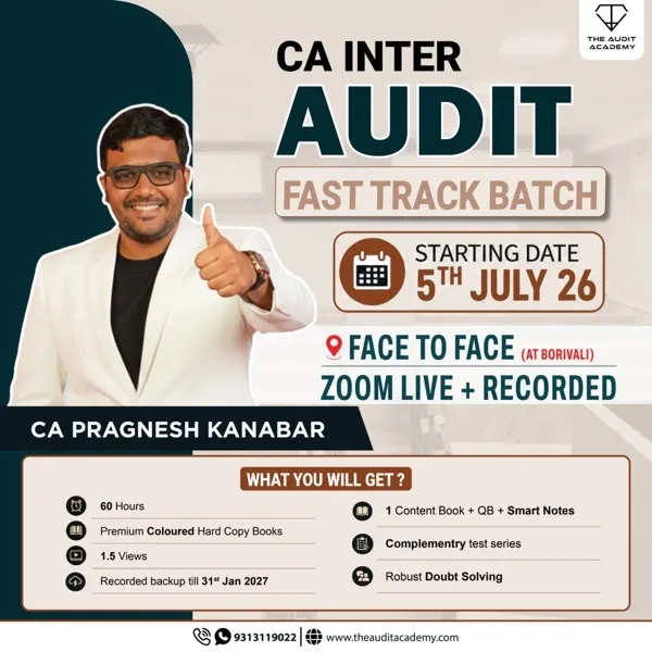 CA Inter Audit Fastrack Hinglish F2F+ Zoom+Rec