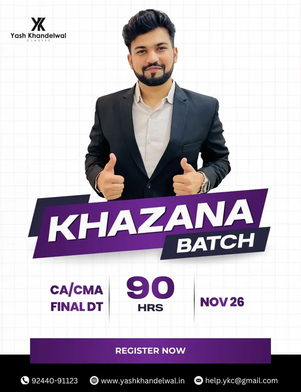 CA Final DT Khazana Batch for Nov26