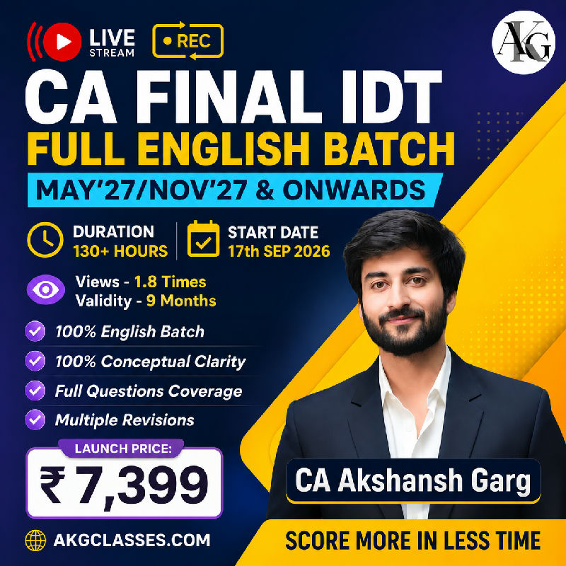 CA Final Indirect Tax Laws by CA Akshansh Garg