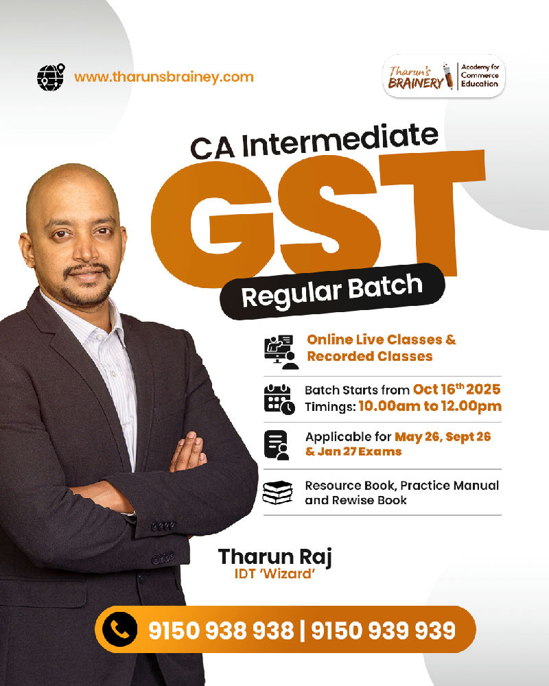 CA Inter Taxation - Goods and Service Tax by CA Tharun Raj