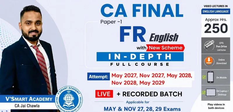 CA Final FR Regular |Full English Batch | By CA. Jai Chawla