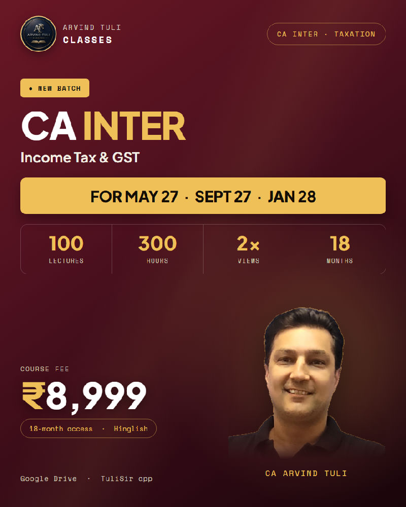 CA Inter Taxation — CA Arvind Tuli