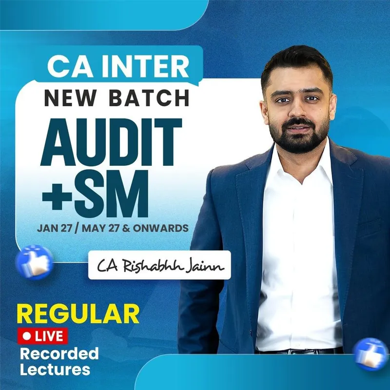 CA Inter Audit & SM Regular Lectures Without Book By CA Rishabhh Jainn