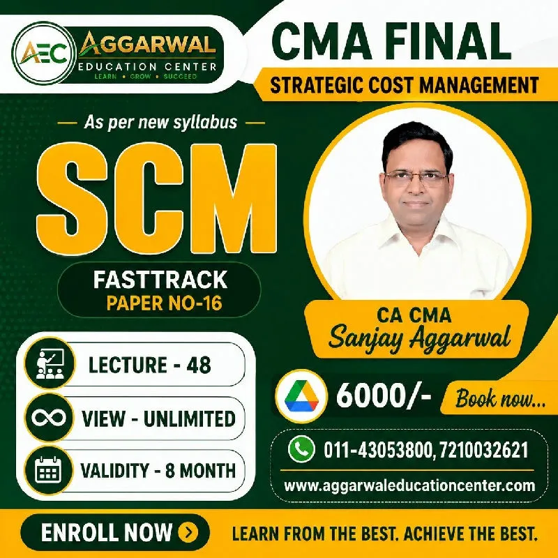 CMA Final Strategic Cost Management by CA CMA Sanjay Aggarwal