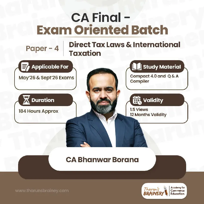 CA Final – Direct Tax Laws & International Taxation - EOB