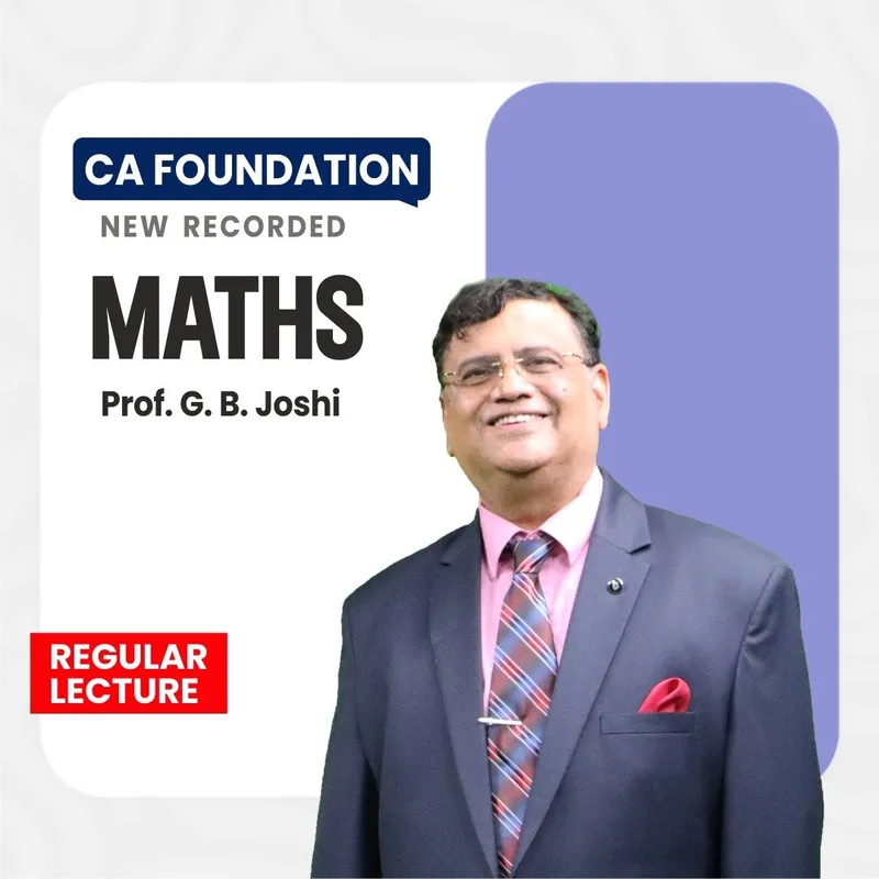 CA Foundation Math Regular By Prof G B Joshi