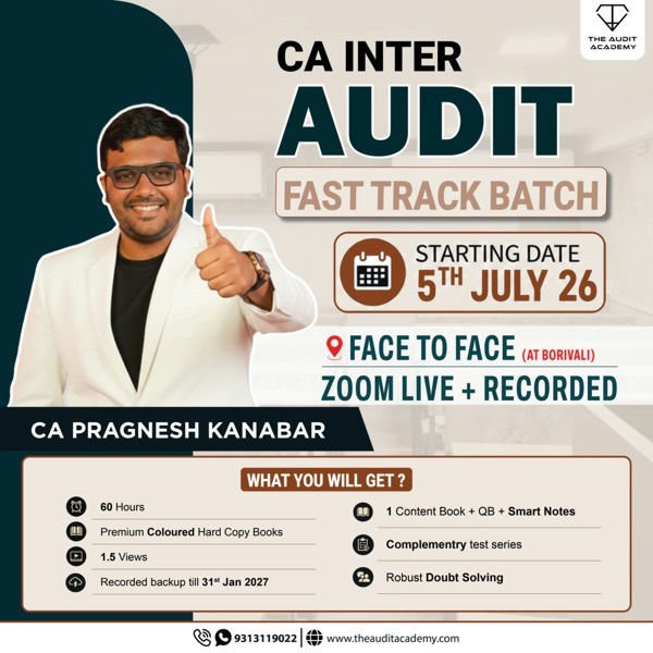 CA Inter Audit Fastrack Hinglish F2F+ Zoom+Rec