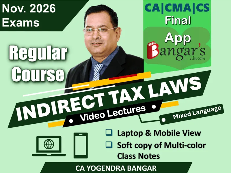 Mixed | IDT Regular Video Lecture for CA/CMA Final Nov. 2026 Exam
